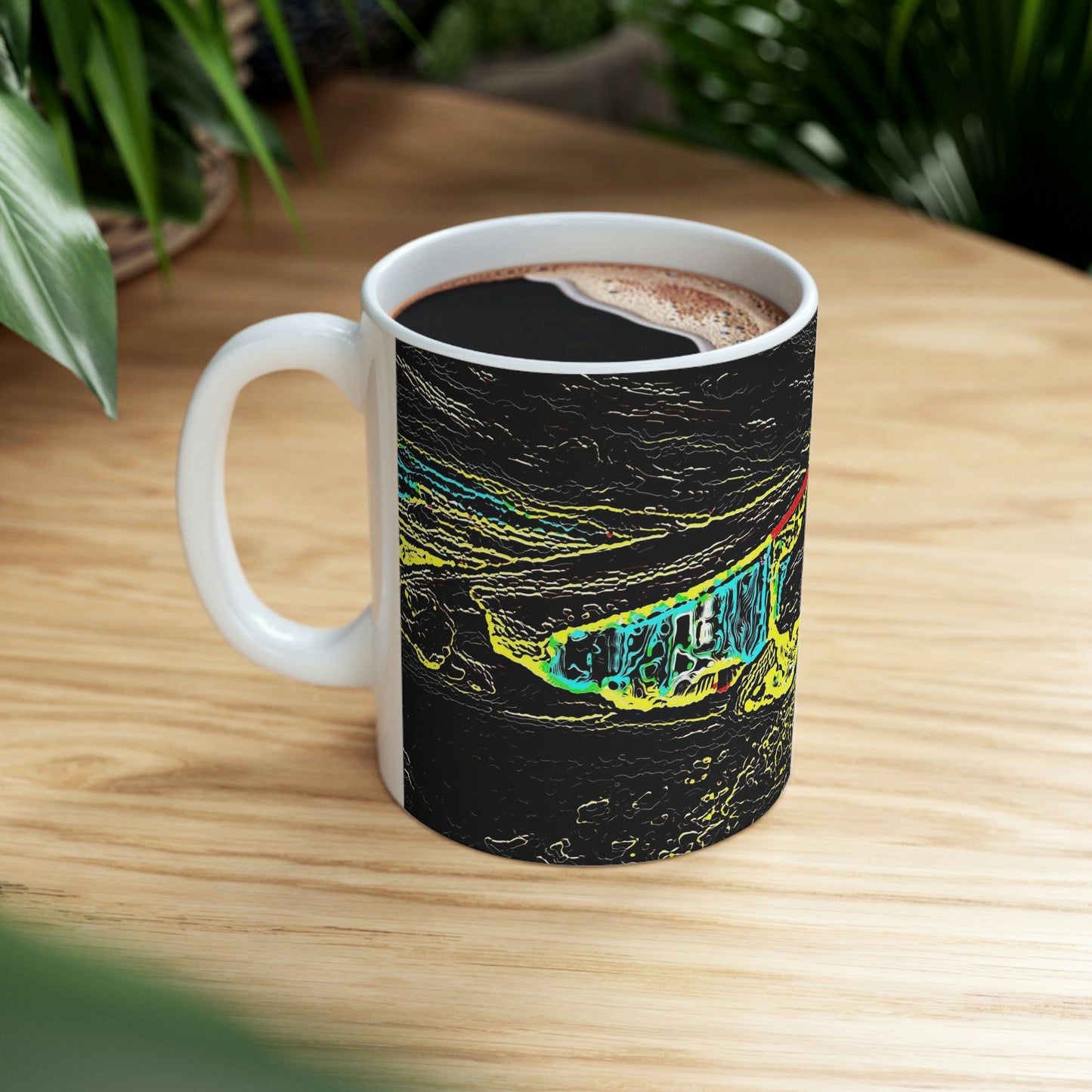 Ceramic Mug 11oz ... "Snow Vehicle In Snow Storm At-Rest" ... Circa 12Mar23 ... Central Idaho ... 18-Hours Rendering Time: Original Works ...