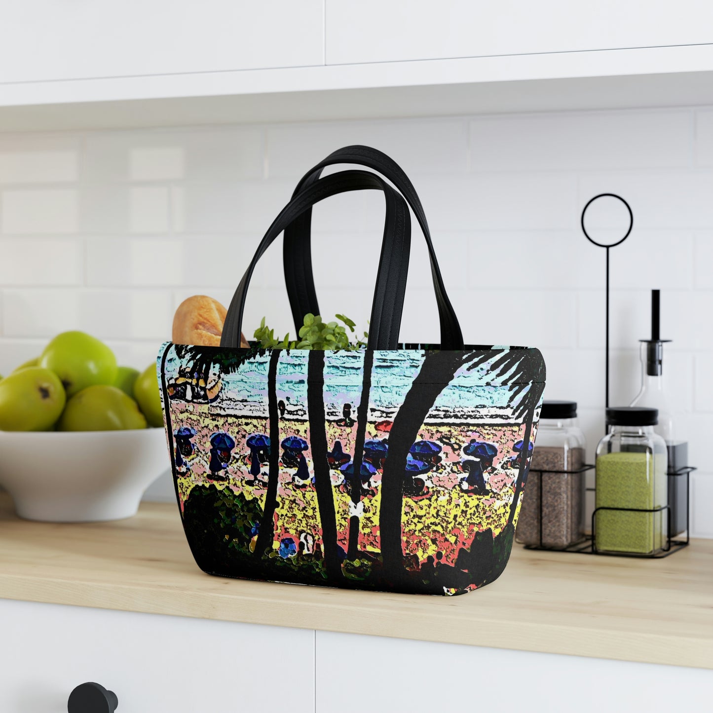 Lunch Bag ... "A Beautiful Beach Amongst The Palms" ... The Outrigger Waikiki, Honolulu, Oahu ... Original Works ...