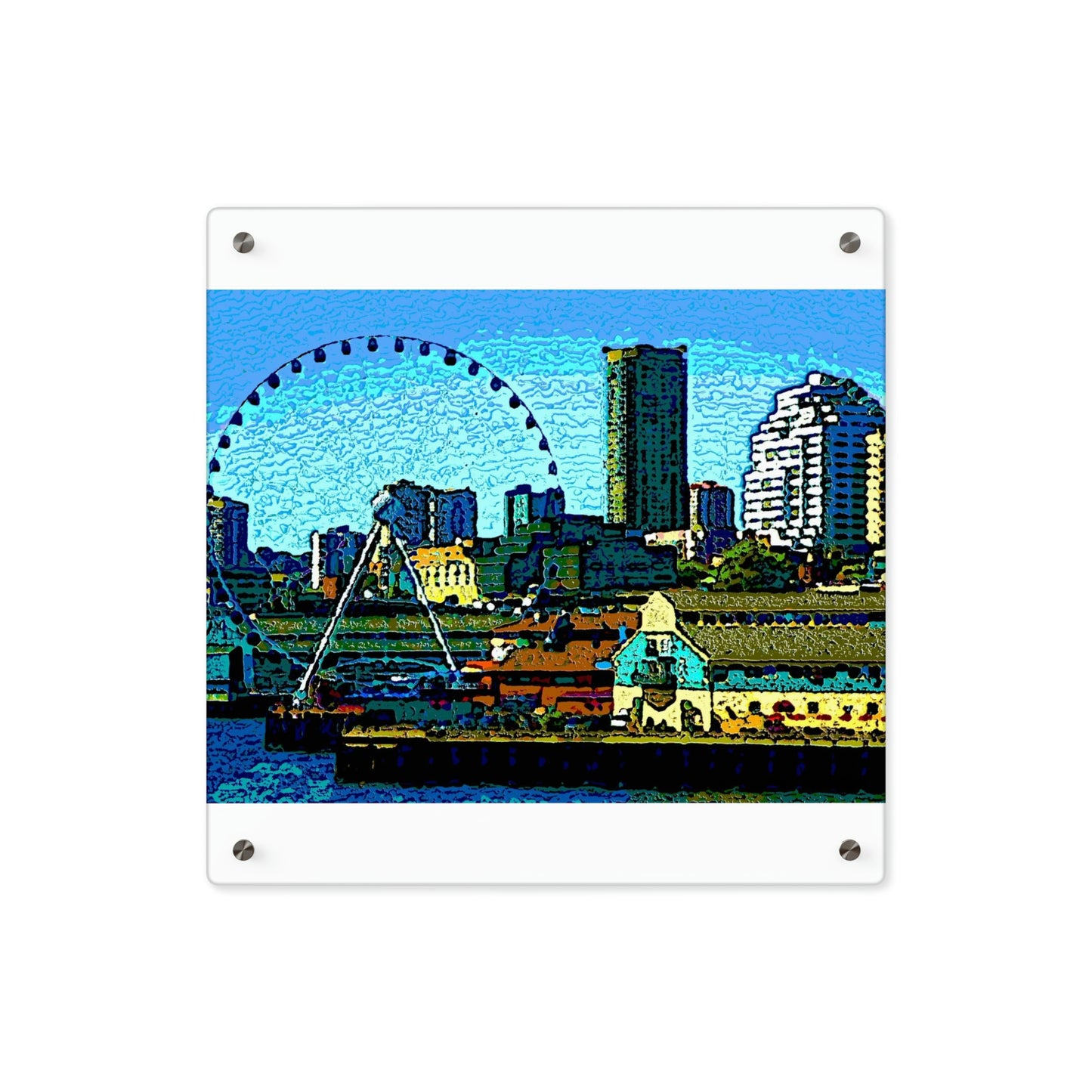 Acrylic Wall Art Panels ... That Classic Wheel ... 'Seattle's Wheel' ... & An Old Classic Waterside Vendors ...  'Family Archives' ... Original Works ...