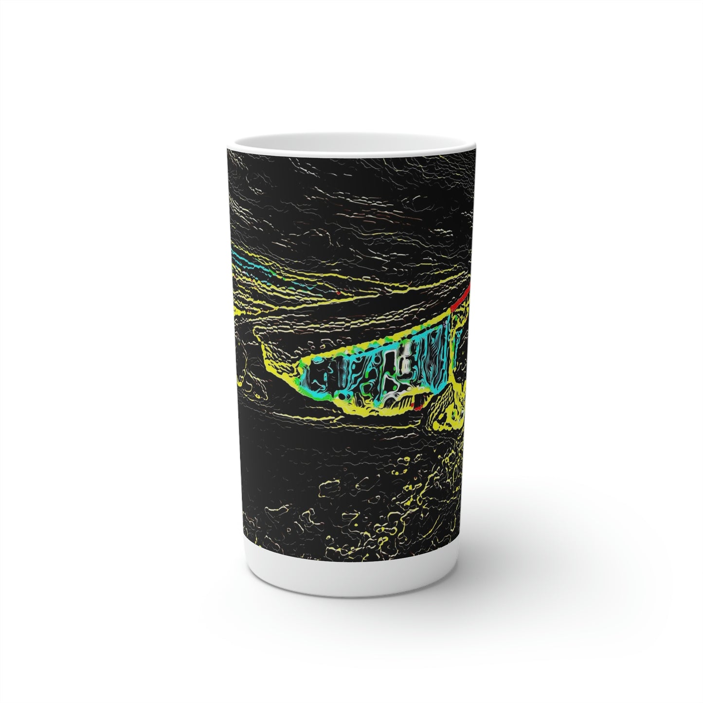 Conical Coffee Mugs (3oz, 8oz, 12oz) ... "Snow Vehicle In Snow Storm At-Rest" ... Circa 12Mar23 ... Central Idaho ... 18-Hours Rendering Time: Original Works ...
