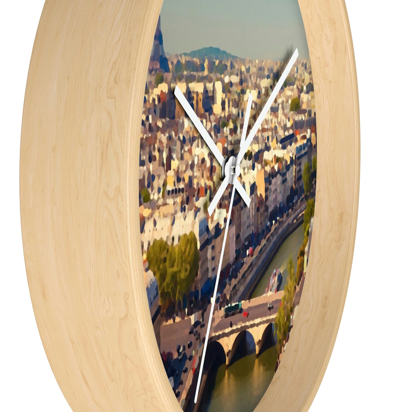 Wall clock ... Au Paris ... "Along The River Seine" ... Barbara Joan Bonnel-Holt: 1972 ... Original Works ...