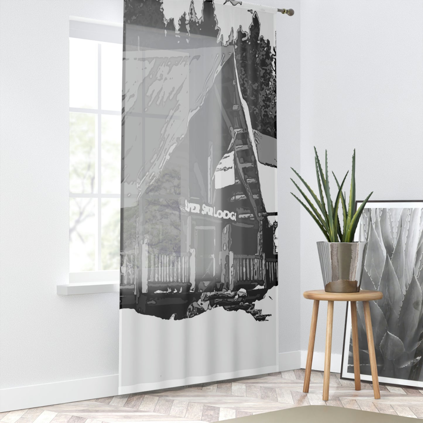 Window Curtain ... A Beautiful Lodge & Back-Country Outfitter In A Mountain Town ... 'Dixie, Idaho, November 2022' ... Original Works ...