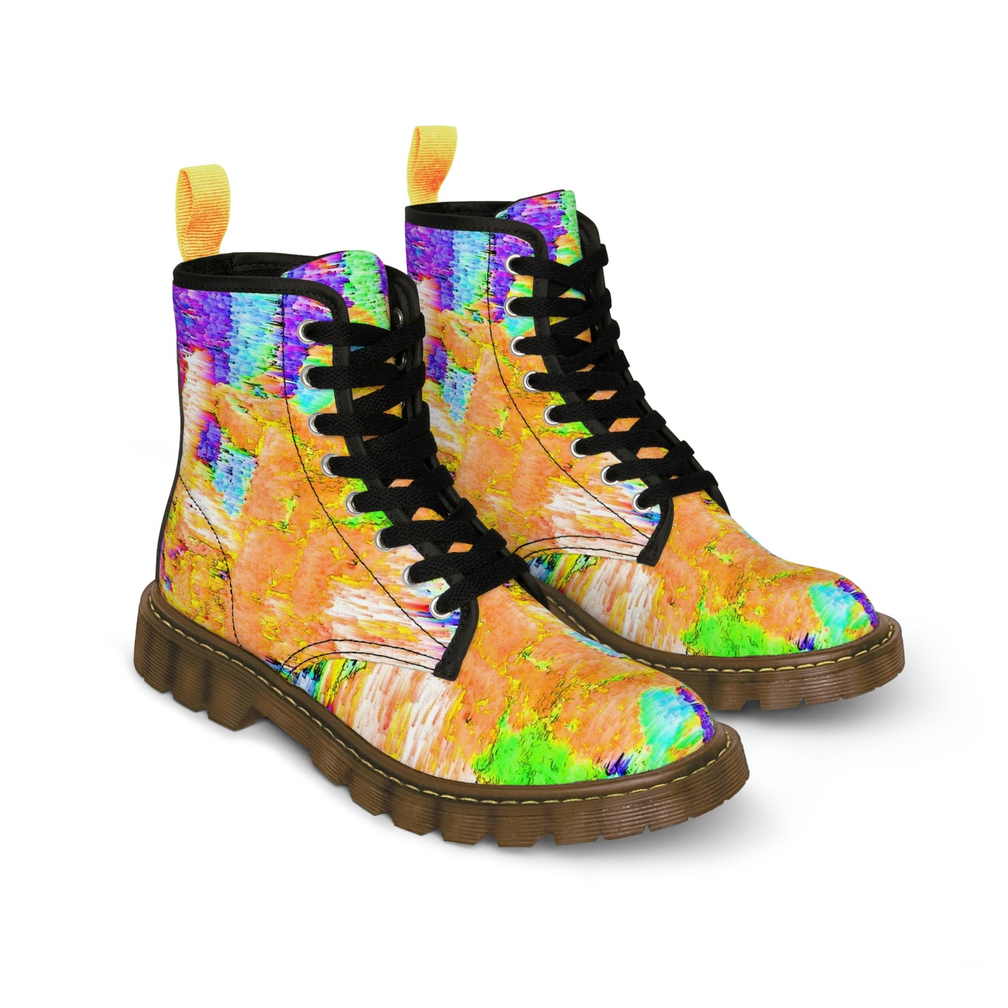 Men's Canvas Boots ... "Hang On Babe ... Fuel Level's Low ... Gotta Hit The Juice For A Bit ... Expect 150mph For-A-Stretch'  ... Original Works ...