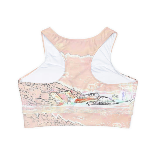 Fully Lined, Padded Sports Bra ...  Seattle Columbia Cup On Lake Washington ... "Dave Wilcox Heads For The Win" ... Associate Gift-Photo ... Original Works ...