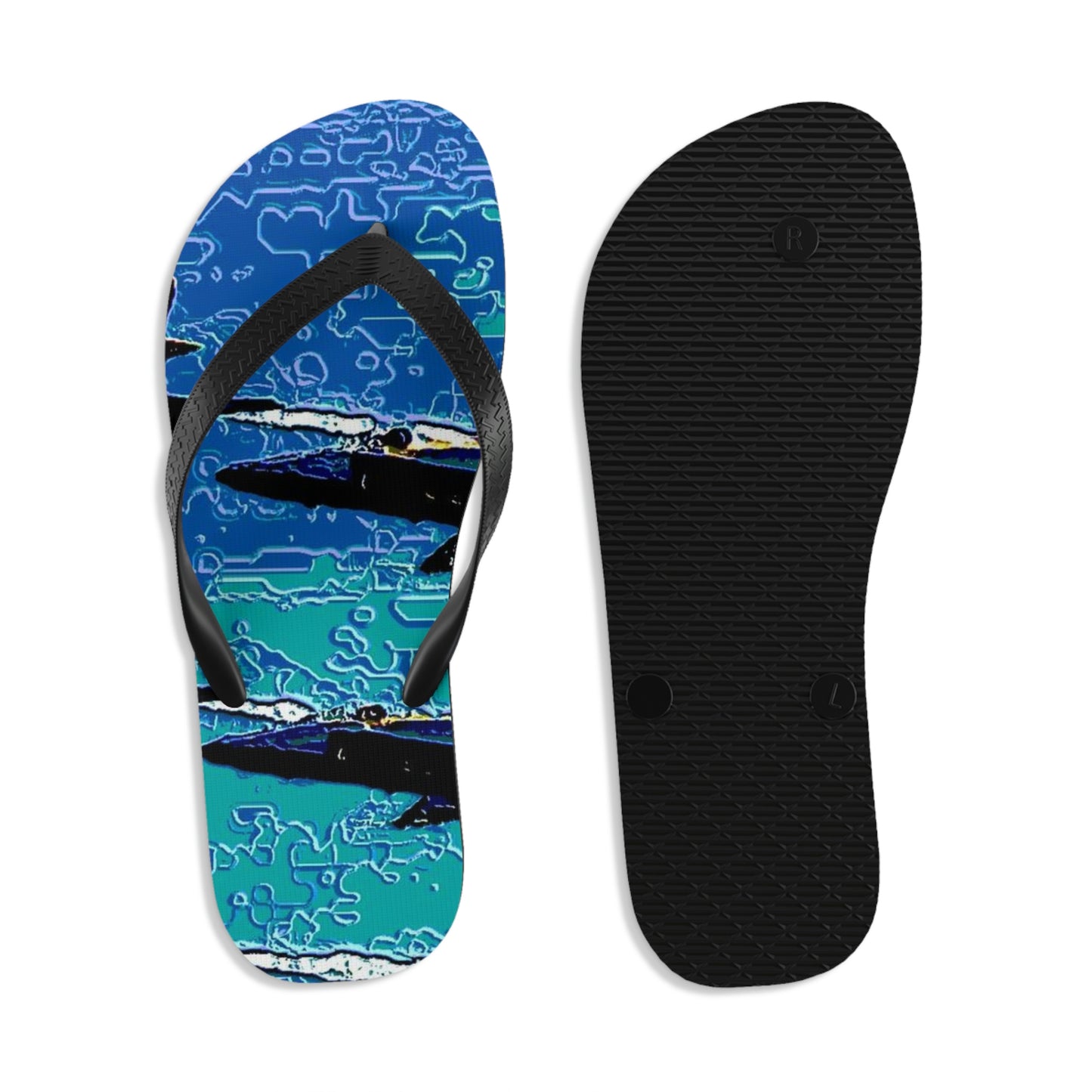 Unisex Flip-Flops ... Seattle Seafair ..."Blue Angels Run Over Lake Washington" ... Circa Mid 1980's ... Dr FJ Holt ... Original Works ...