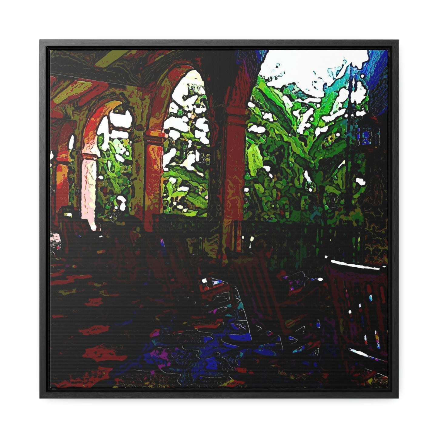 Gallery Canvas Wraps, Square Frame ...  Lanai & Rocking Chairs At: 'The Pink Palace' ... The Royal Hawai'ian ... Honolulu, HI ... '27Oct2014' ... Original Works ...