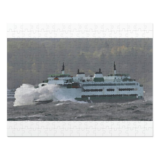 Jigsaw Puzzle (30, 110, 252, 500,1000-Piece) ... WADOT Ferry Crossing ... "A Very Rough Day" ... Mulkiteo Route ... Family Archives ... Early 1990's' ... Original Works ...