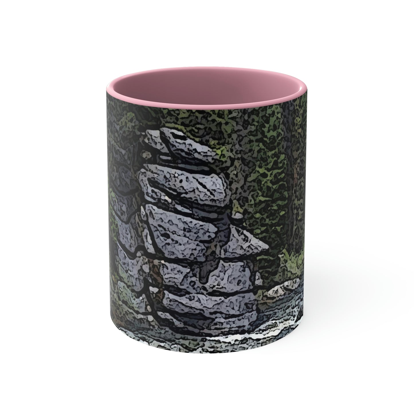 Accent Coffee Mug, 11oz ..."I Am Innocent" ... Tricky-Dick Immortalized ... Nixon Rock: Along The River ... Central Idaho, Summer 2020 ... Original Works ...
