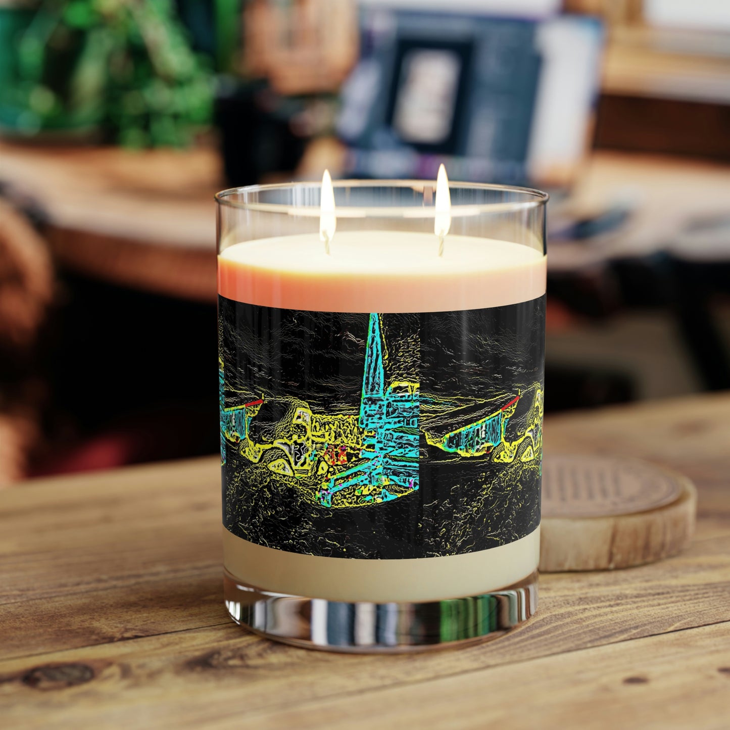 Scented Candle - Full Glass, 11oz ... "Snow Vehicle In Snow Storm At-Rest" ... Circa 12Mar23 ... Central Idaho ... 18-Hours Rendering Time: Original Works ...