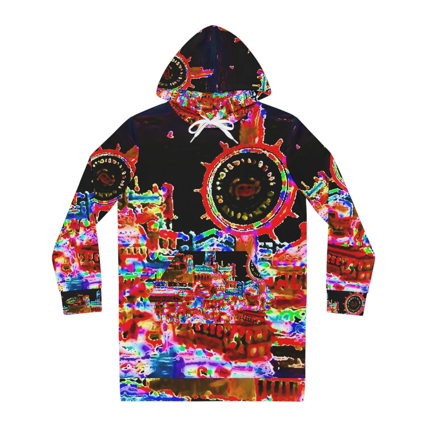 Women's Hoodie Dress (AOP) ... "No.9 Fishermen's Grotto - Fishermen's Wharf, SF, California" ... Family Archives: 1970's ... Original Works ...