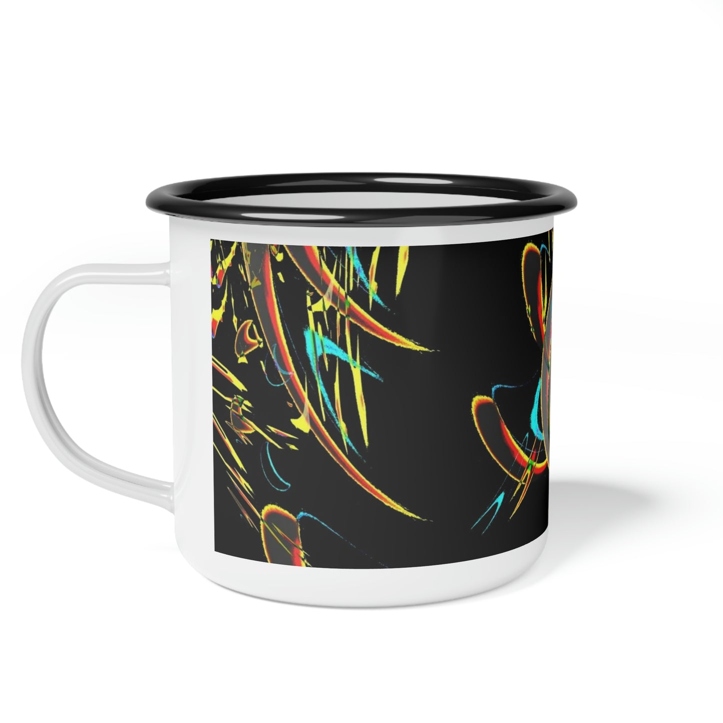 Enamel Camp Cup ... "Waning Moon" ... Central Idaho ... October 2022 ... Rendering Time: 22 Hours ... Original Works ...
