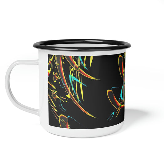 Enamel Camp Cup ... "Waning Moon" ... Central Idaho ... October 2022 ... Rendering Time: 22 Hours ... Original Works ...
