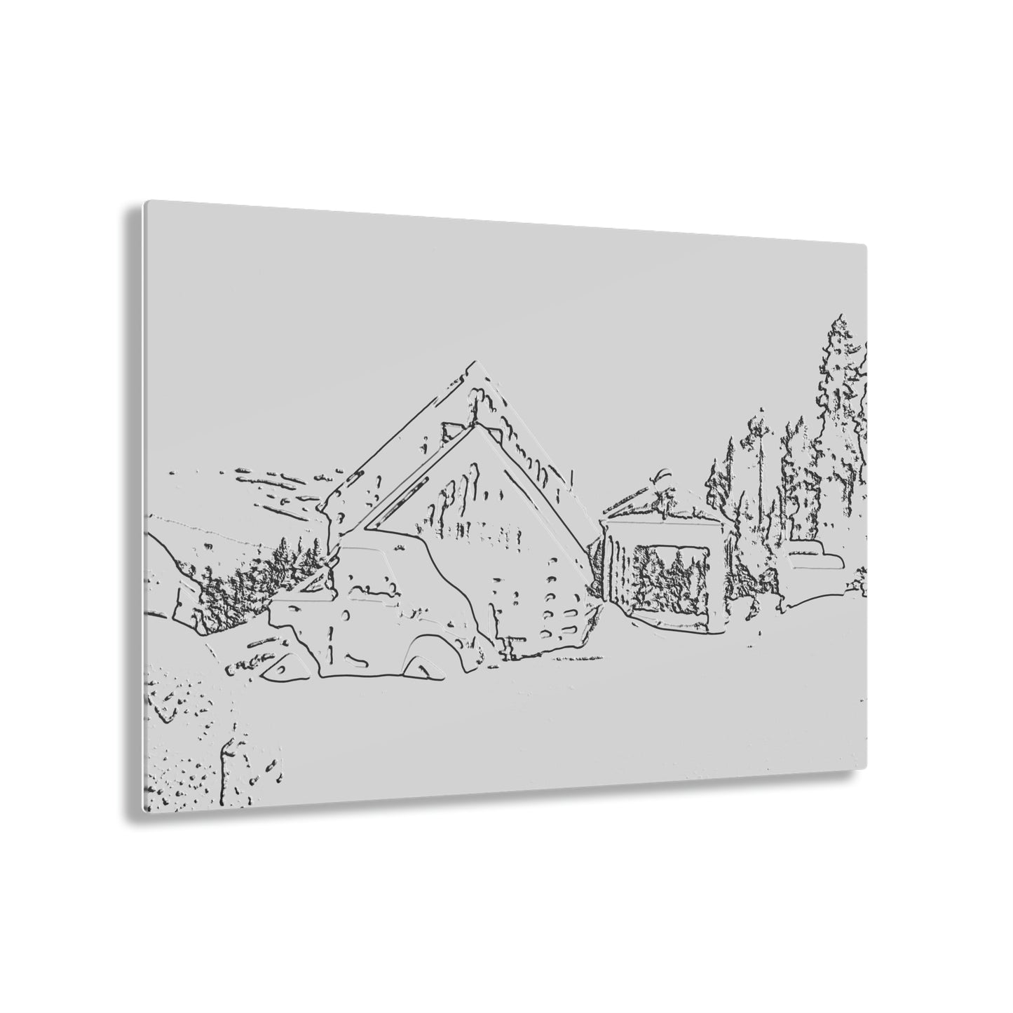 Acrylic Prints ... After An Intense Snow Storm ... 'Digging Out' ... A Vehicle & Cabin "In The Mountains" ... March 2023 ... Original Works ...