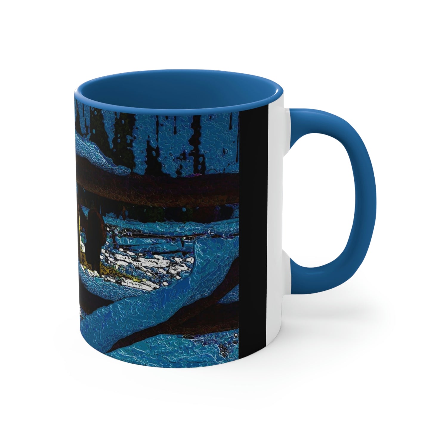Accent Coffee Mug, 11oz ... A Horse ... A Saddle ...  Foraging Through The Snow ...  An_Asses 'Cry' ... Central Idaho, November 2022 ...  Original Works ...