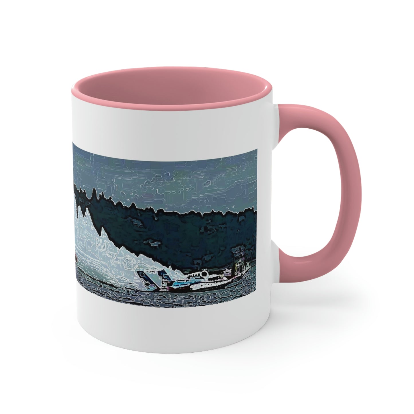 Accent Coffee Mug, 11oz ... Seattle Columbia Cup On Lake Washington ... "Dave Wilcox Heads For The Win" ... Associate Gift-Photo ... Original Works ...