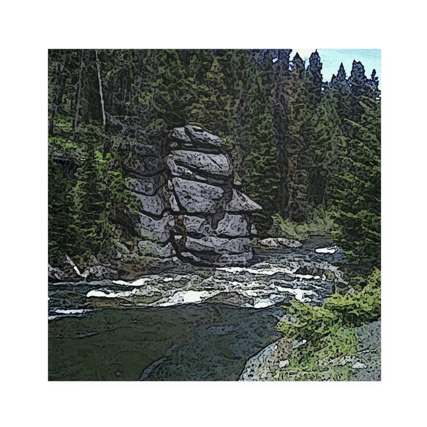 Napkins ..."I Am Innocent" ... Tricky-Dick Immortalized ... Nixon Rock: Along The River ... Central Idaho, Summer 2020 ... Original Works ...
