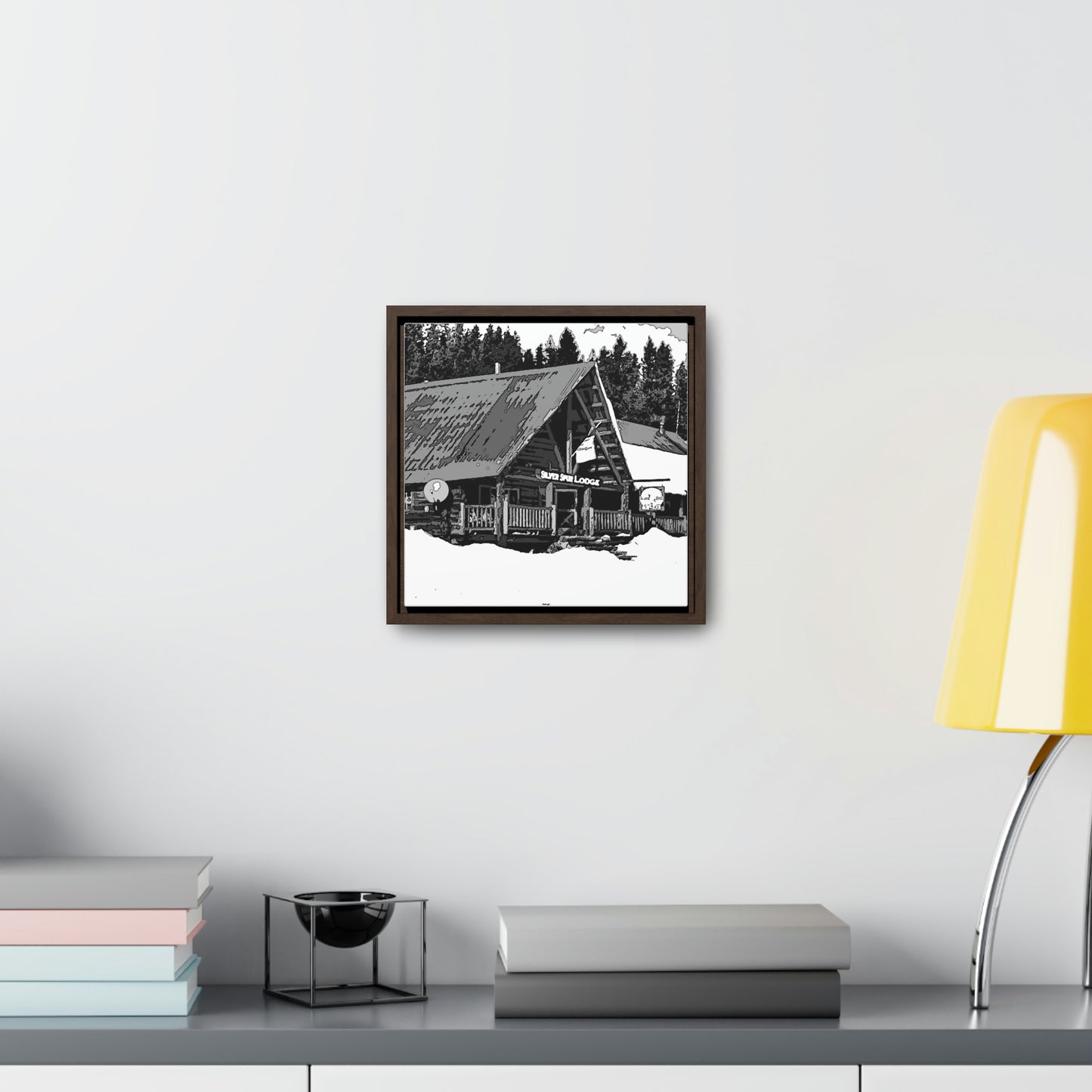 Gallery Canvas Wraps, Square Frame ... A Beautiful Lodge & Back-Country Outfitter In A Mountain Town ... 'Dixie, Idaho, November 2022' ... Original Works ...