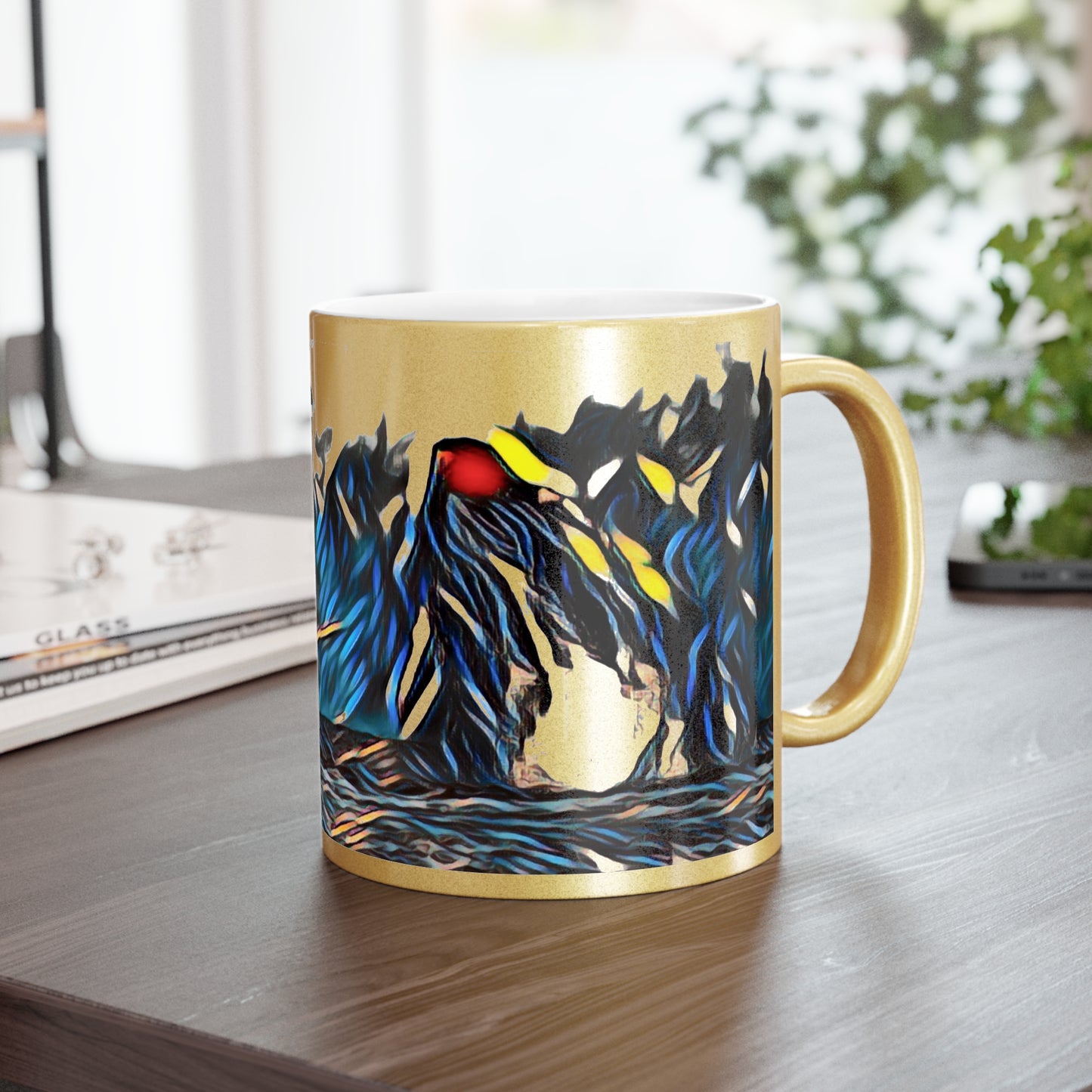 Metallic Mug (Silver\Gold) ... All-That-Color ... "Whale Breach With Style" ... KPH Photo ... Maui Humpback ... 21st Century ... Original Works ...