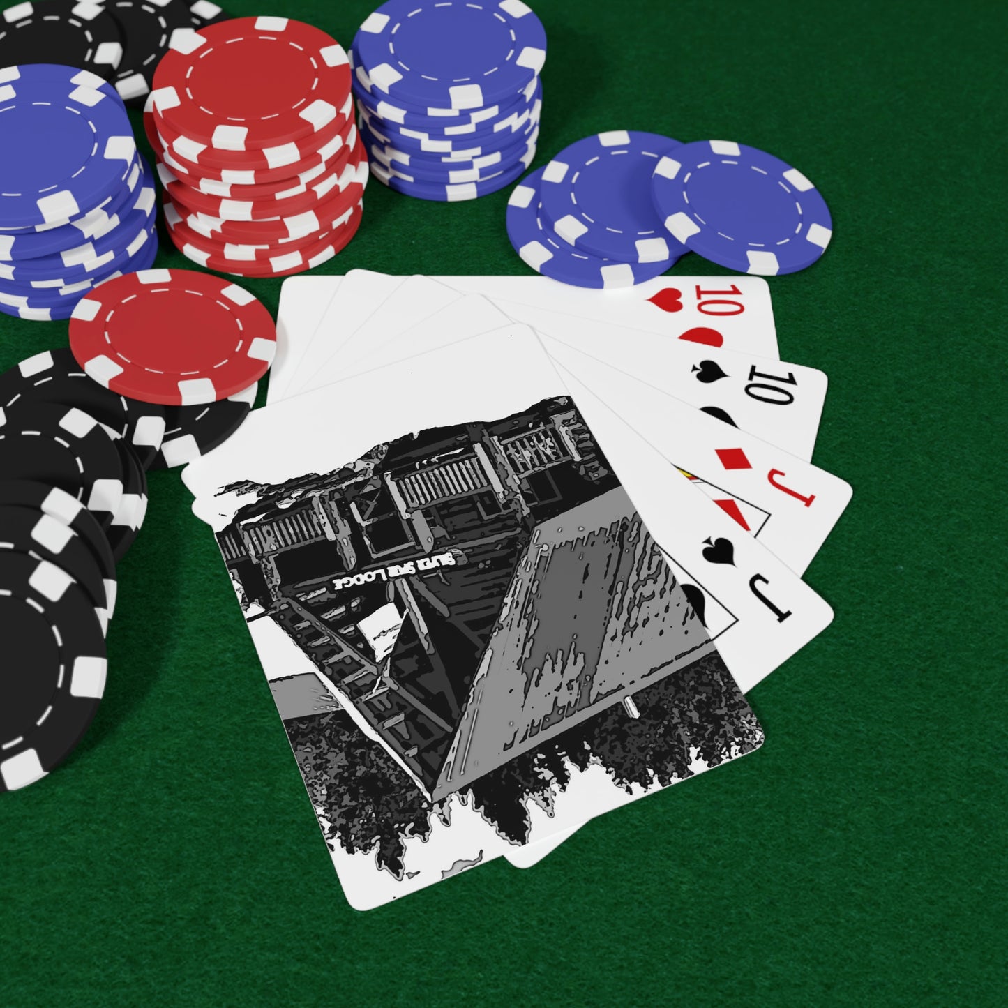 Custom Poker Cards ... A Beautiful Lodge & Back-Country Outfitter In A Mountain Town ... 'Dixie, Idaho, November 2022' ... Original Works ...