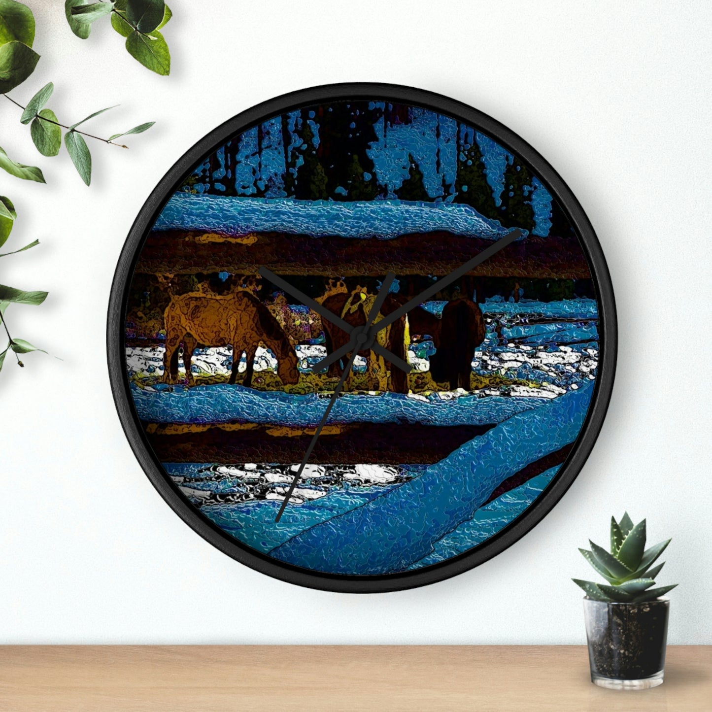 Wall clock ... A Horse ... A Saddle ...  Foraging Through The Snow ...  An_Asses 'Cry' ... Central Idaho, November 2022 ...  Original Works ...