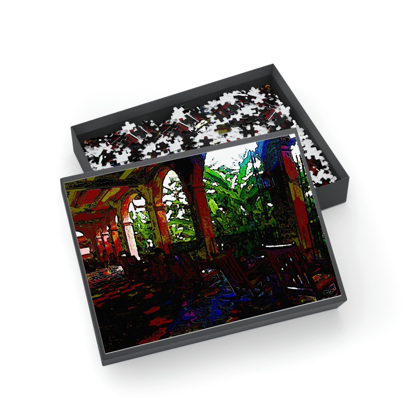 Puzzle (96, 252, 500, 1000-Piece) ... Lanai & Rocking Chairs At: 'The Pink Palace' ... The Royal Hawai'ian ... Honolulu, HI ... '27Oct2014' ... Original Works ...