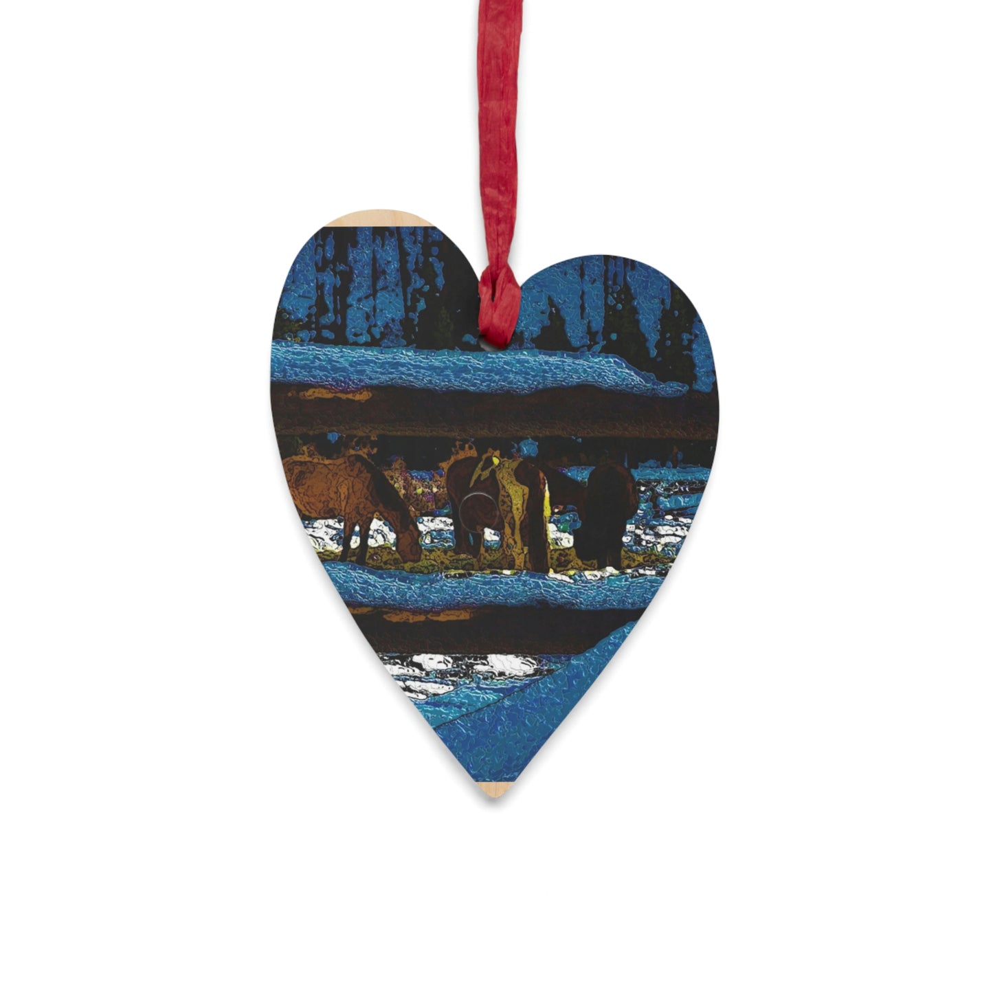 Wooden Ornaments ...  A Horse ... A Saddle ...  Foraging Through The Snow ...  An_Asses 'Cry' ... Central Idaho, November 2022 ...  Original Works ..
