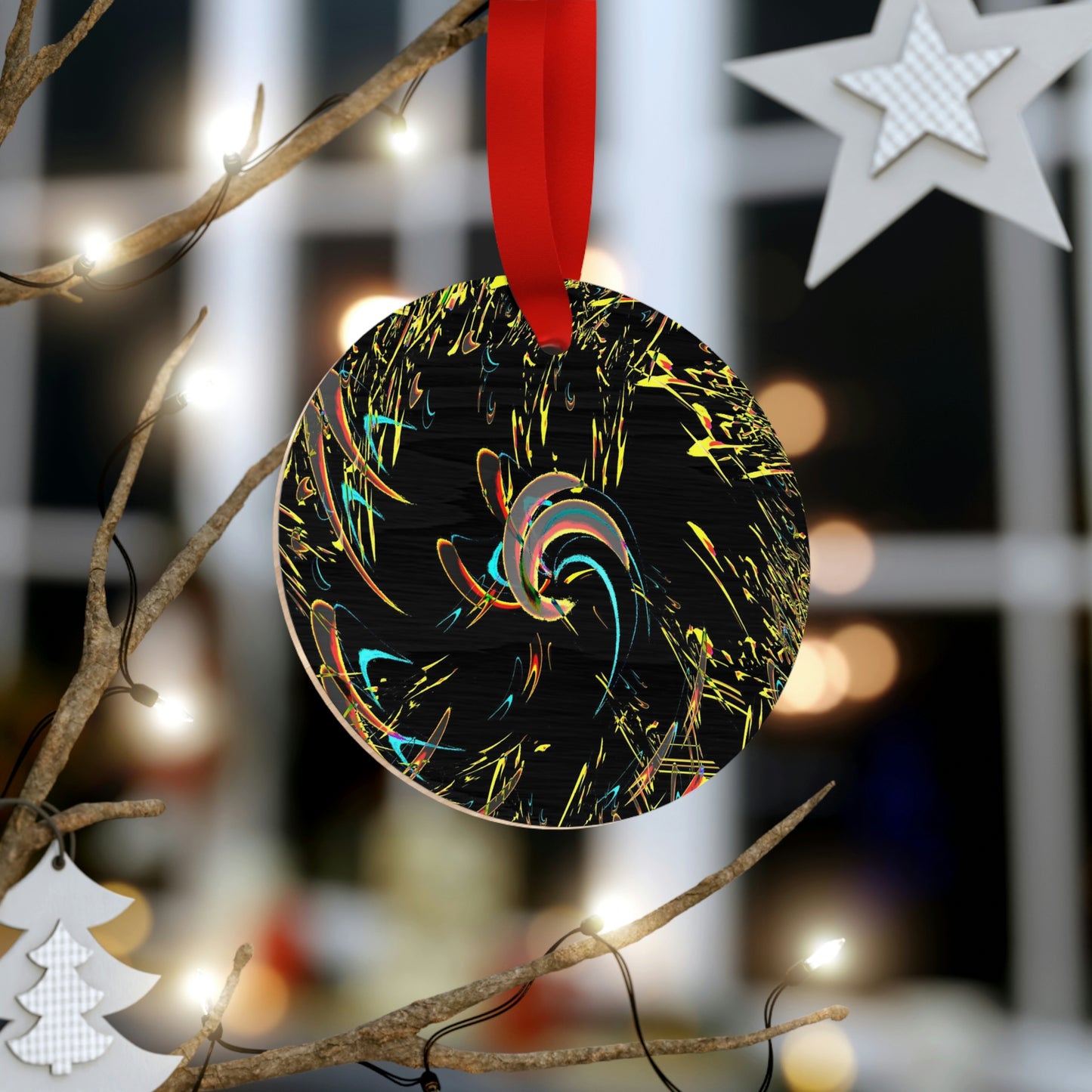 Plywood Ornaments (Round, Berlin) ... "Waning Moon" ... Central Idaho ... October 2022 ... Rendering Time: 22 Hours ... Original Works ...