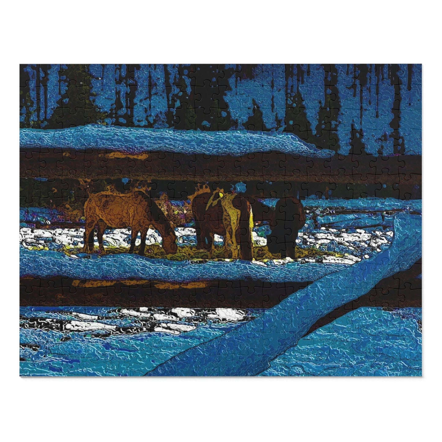 Jigsaw Puzzle (30, 110, 252, 500,1000-Piece) ... A Horse ... A Saddle ...  Foraging Through The Snow ...  An_Asses 'Cry' ... Central Idaho, November 2022 ...  Original Works ...