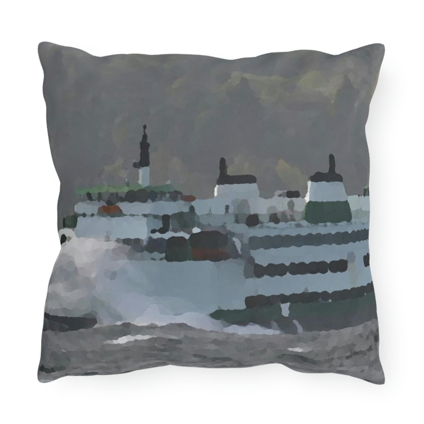 Outdoor Pillows ... WADOT Ferry Crossing ... "A Very Rough Day" ... Mulkiteo Route ... Family Archives ... Early 1990's' ... Original Works ...