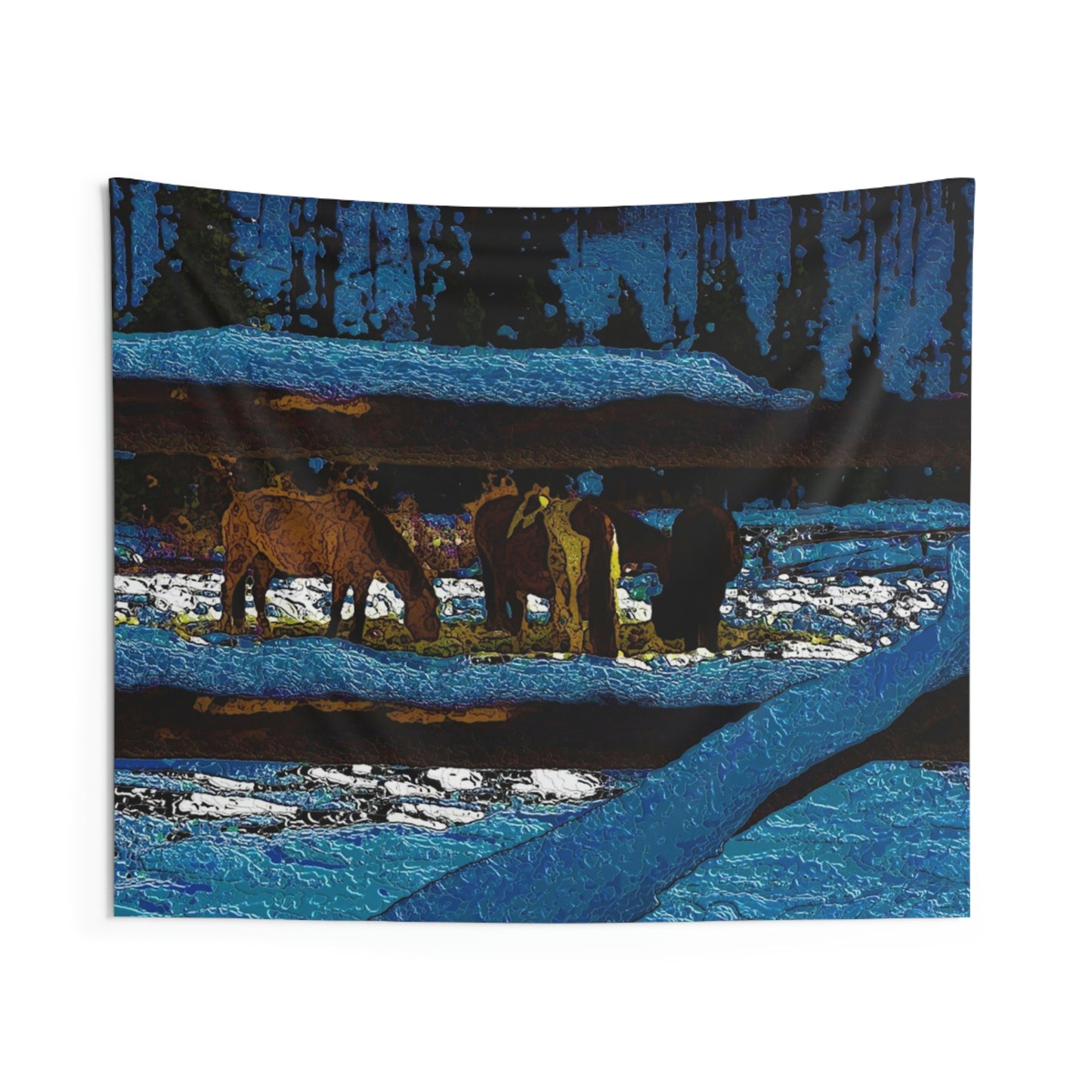 Indoor Wall Tapestries ...  A Horse ... A Saddle ...  Foraging Through The Snow ...  An_Asses 'Cry' ... Central Idaho, November 2022 ...  Original Works ..