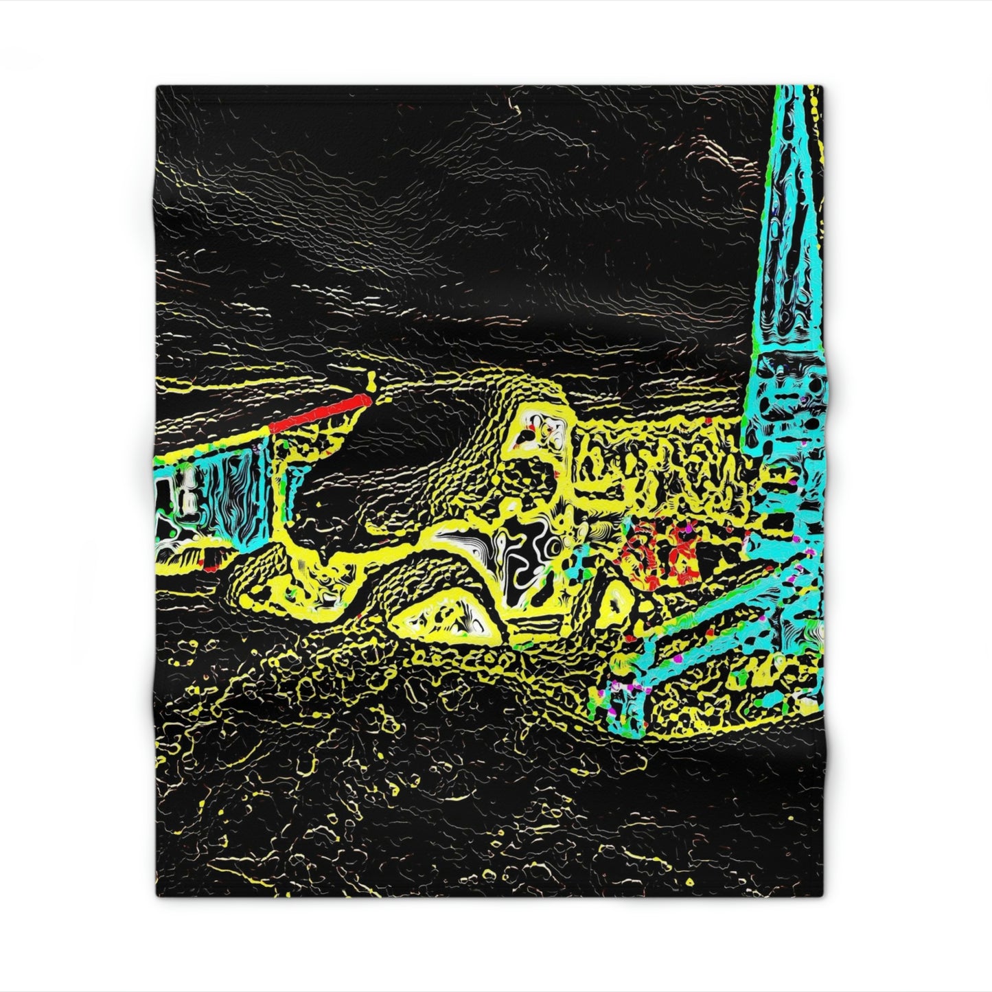 Throw Blanket ...  "Snow Vehicle In Snow Storm At-Rest" ... Circa 12Mar23 ... Central Idaho ... 18-Hours Rendering Time: Original Works ...