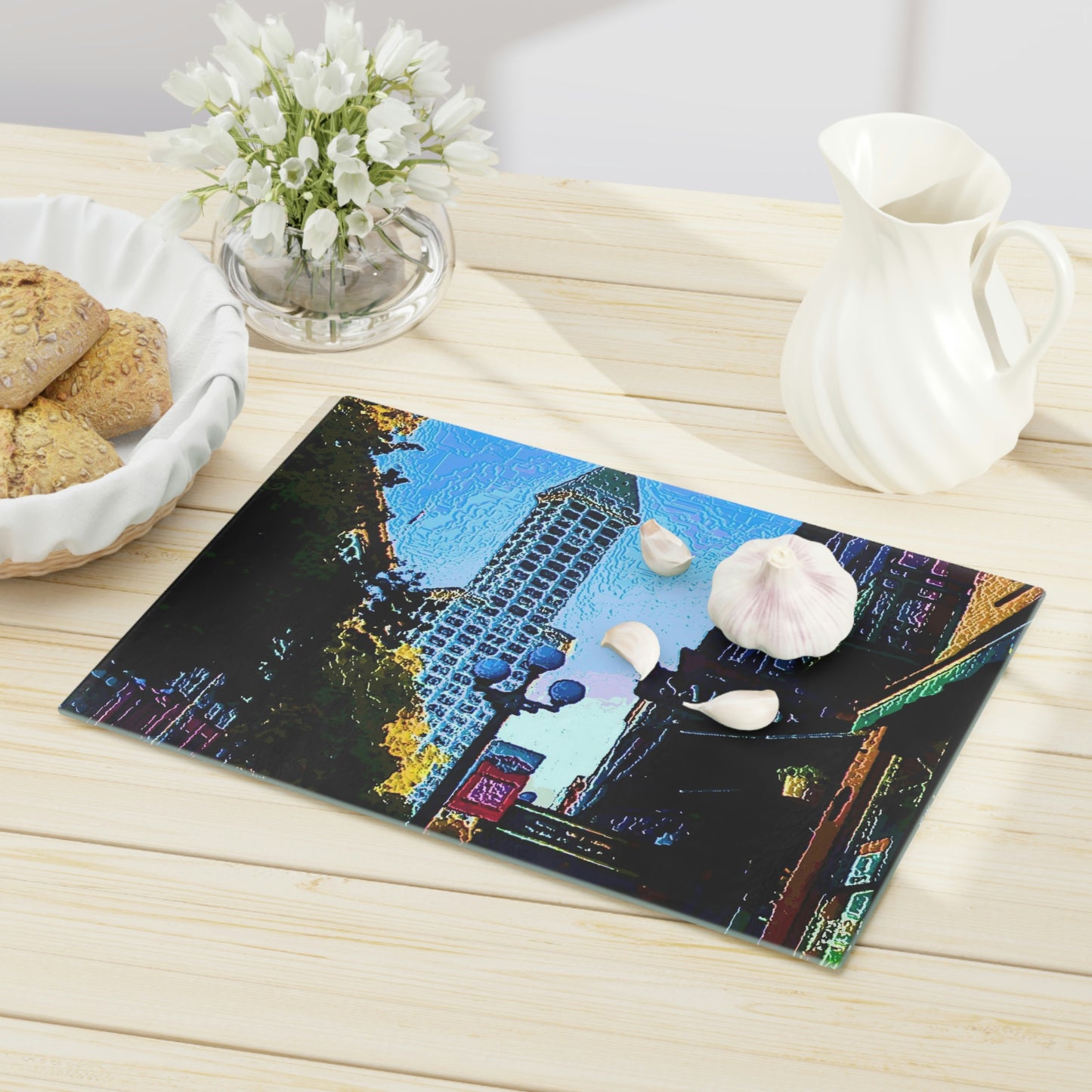Cutting Board ...  Pioneer Square & Smith Tower ... 'That World Famous View' ... Colleague Supplied Photo ... Original Works ...