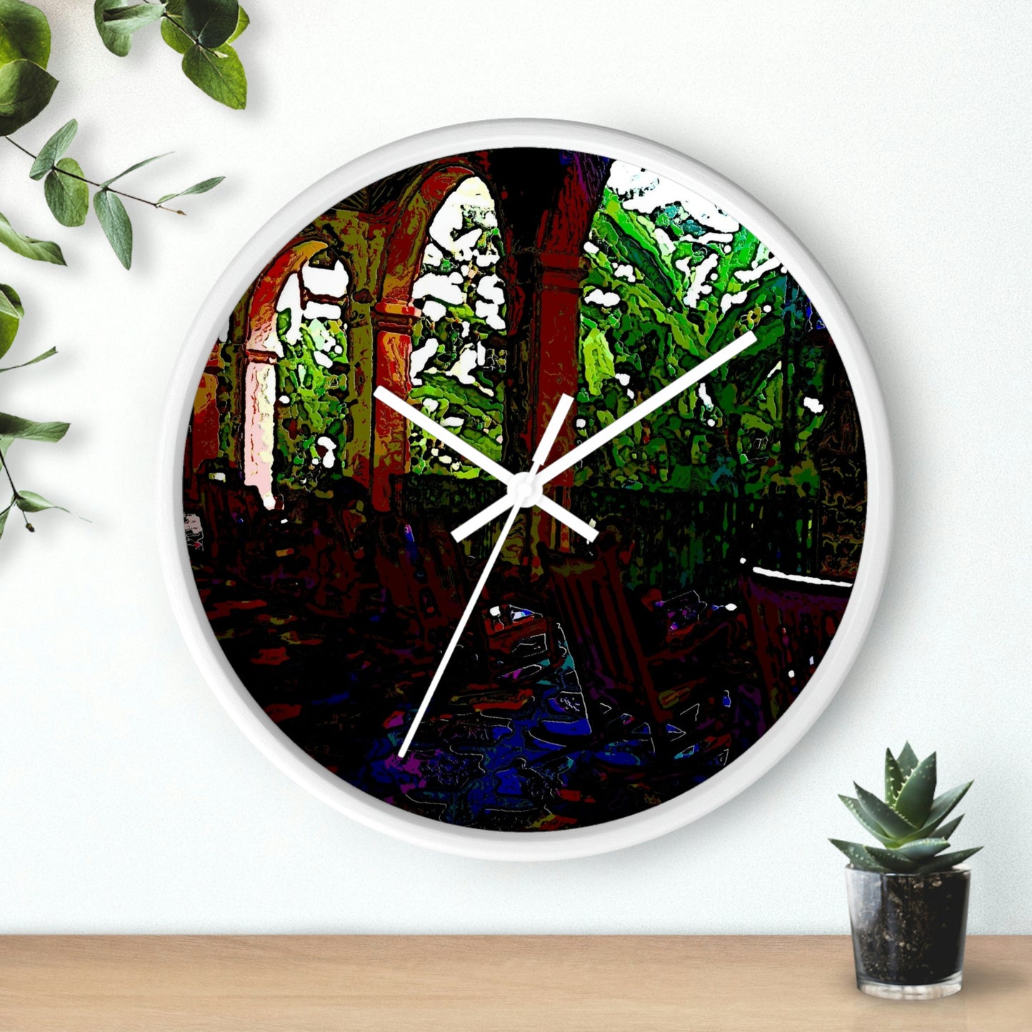 Wall clock ... Lanai & Rocking Chairs At: 'The Pink Palace' ... The Royal Hawai'ian ... Honolulu, HI ... '27Oct2014' ... Original Works ...