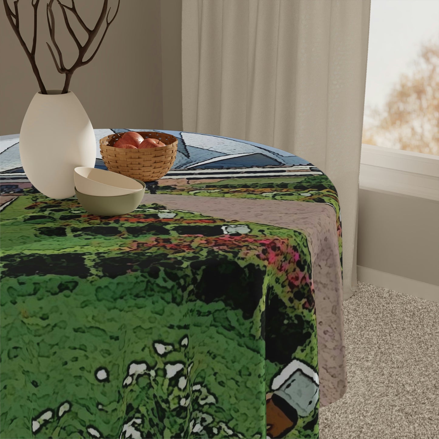 Tablecloth ... 'Bahai'i House-Of-Worship' ... "Lotus Temple: Delhi, India, 2008" ... Original Works ...