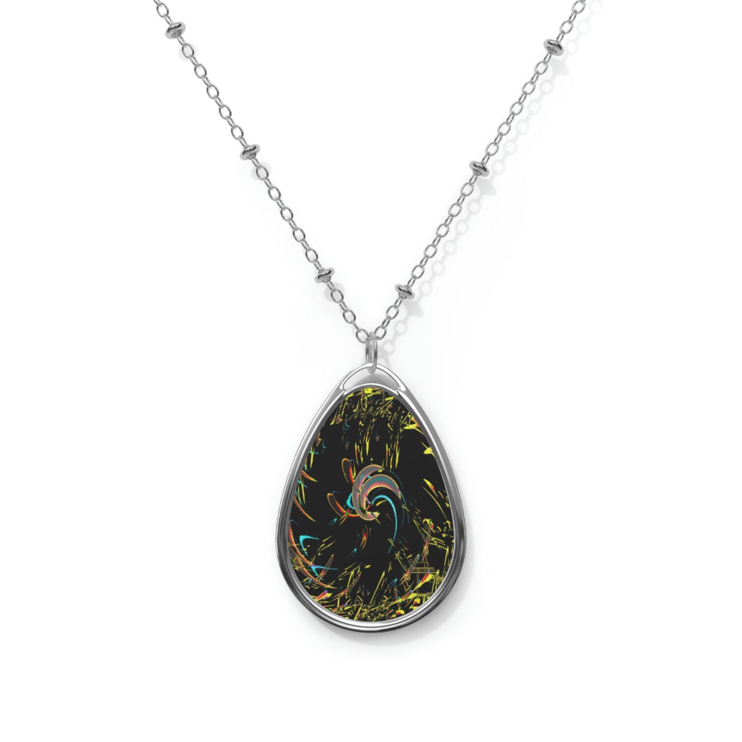 Oval Necklace ... "Waning Moon" ... Central Idaho ... October 2022 ... Rendering Time: 22 Hours ... Original Works ...