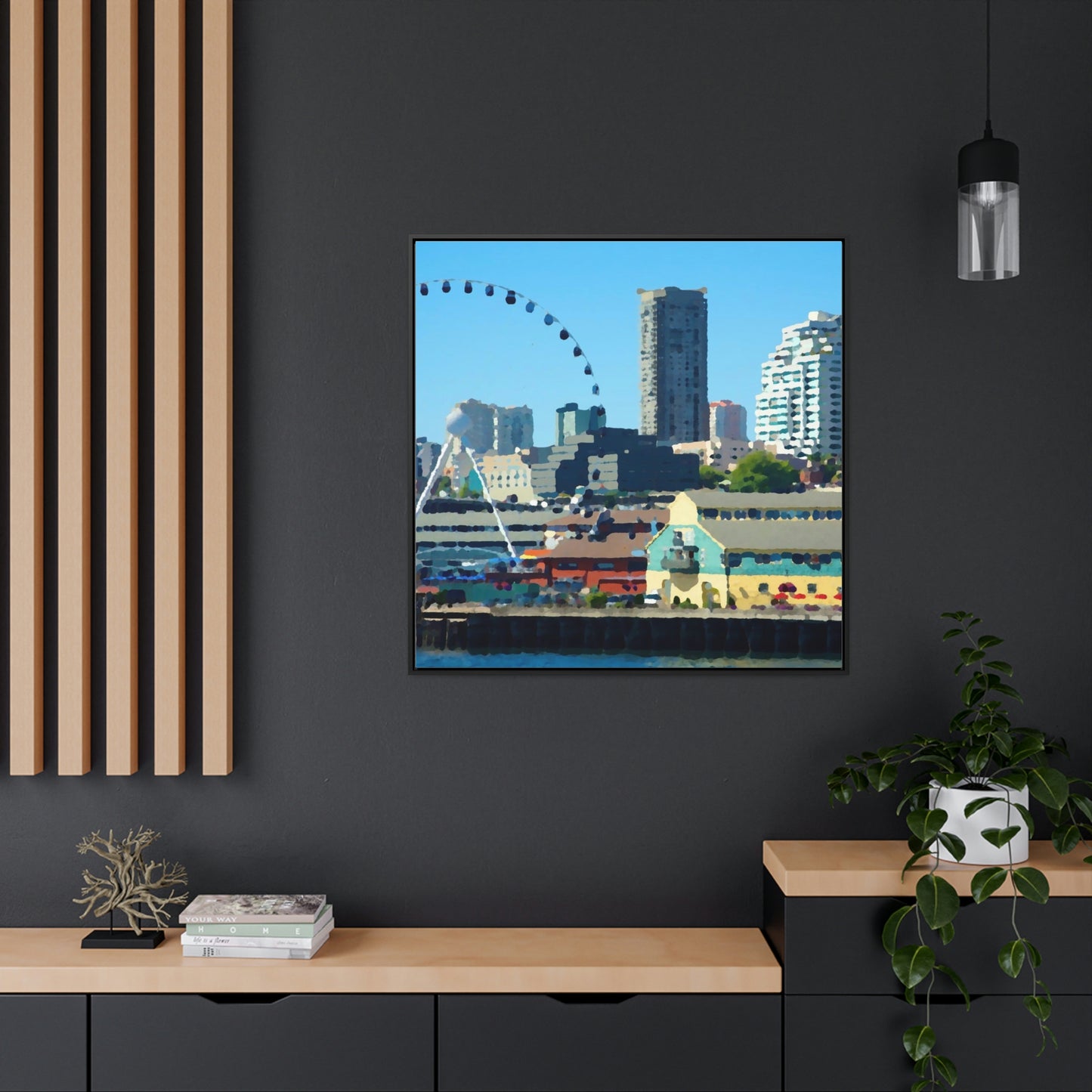 Gallery Canvas Wraps, Square Frame ... That Classic Wheel ... 'Seattle's Wheel' ... & Old Classic Waterside Vendors ...  'Family Archives' ... Original Works ...