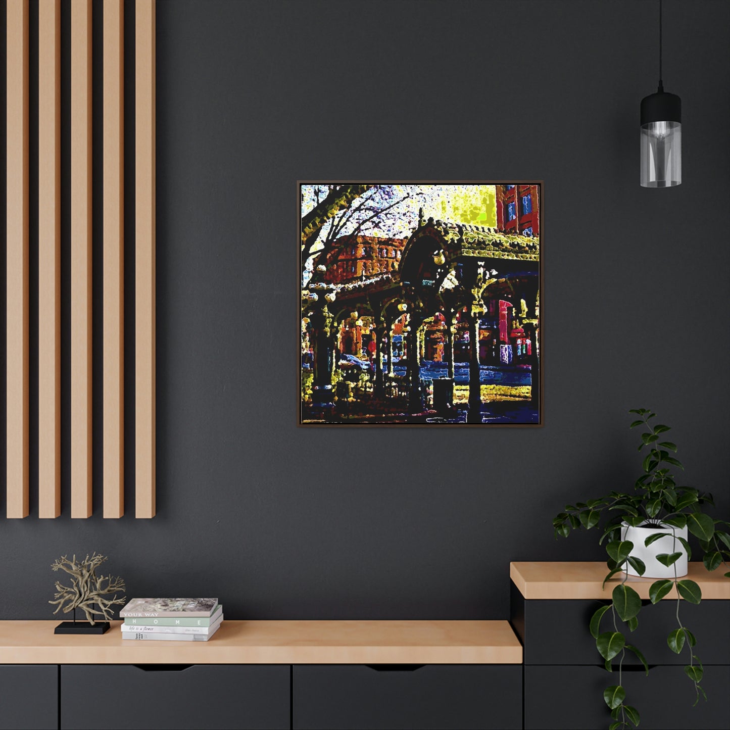 Gallery Canvas Wraps, Square Frame ... A Very Fine Place To Meet ... To Catch The Bus ... 'To Find A Friend' .. Just-To-Hangout ... Dr FJHolt Base Photo ... Original Works ...