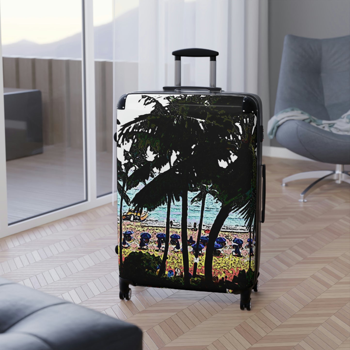 Suitcases ... "A Beautiful Beach Amongst The Palms" ... The Outrigger Waikiki, Honolulu, Oahu ... Original Works ...