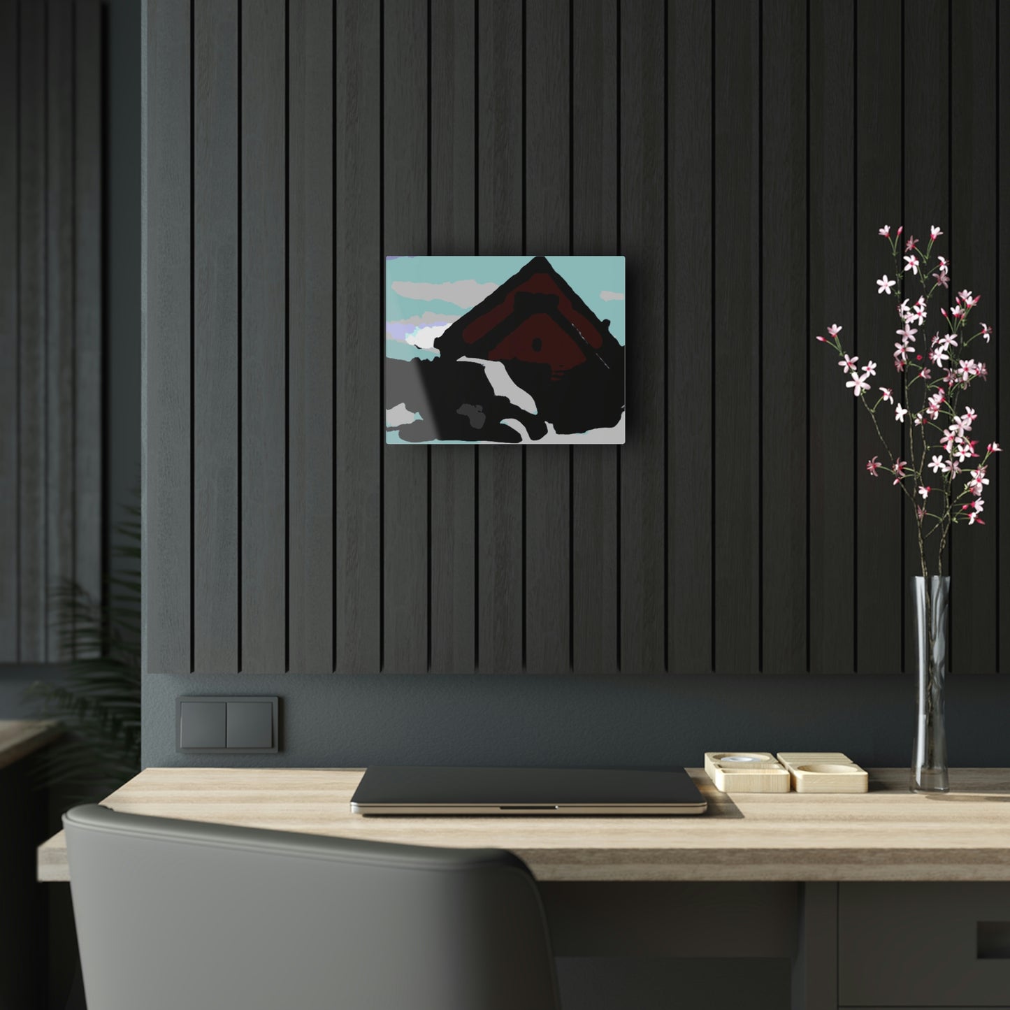 Acrylic Prints ...  After An Intense Snow Storm ... 'Digging Out' ... A Vehicle & Cabin "In The Mountains" ... March 2023 ... Original Works ...