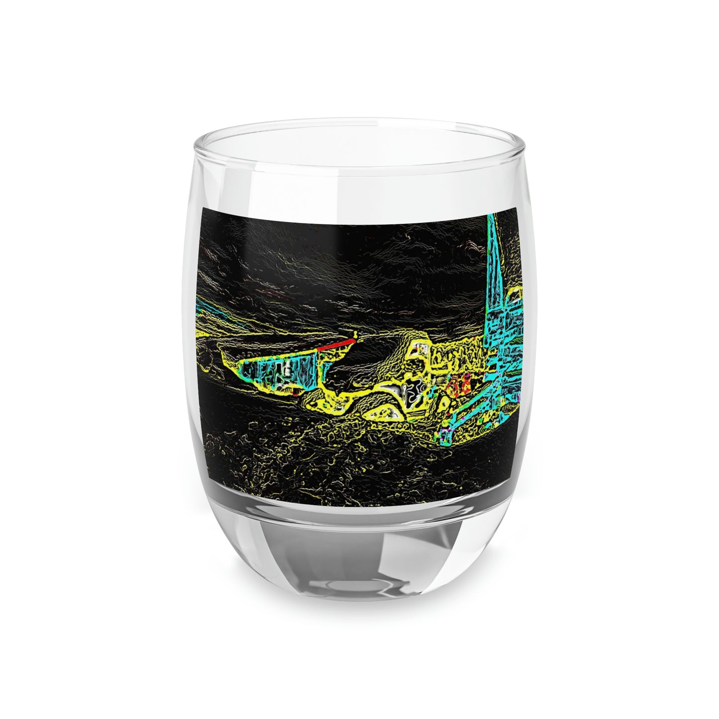 Whiskey Glass ... "Snow Vehicle In Snow Storm At-Rest" ... Circa 12Mar23 ... Central Idaho ... 18-Hours Rendering Time: Original Works ...