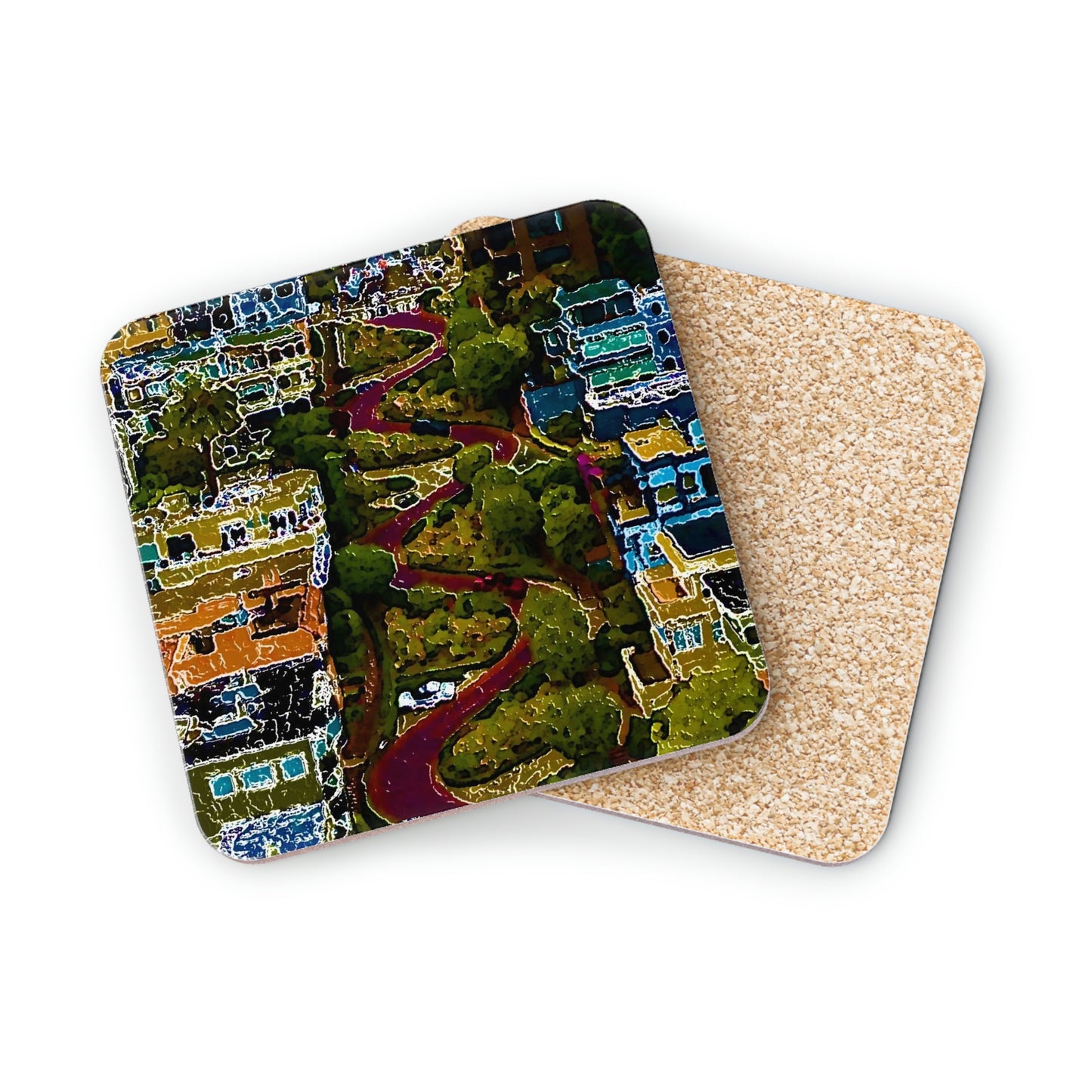 Coasters ... A Crazy Street ... 'Eight Winding Curve-Switchbacks' ... "Lombard Street, San Francisco, CA' ... Family Archives: 1970's ... Original Works ...