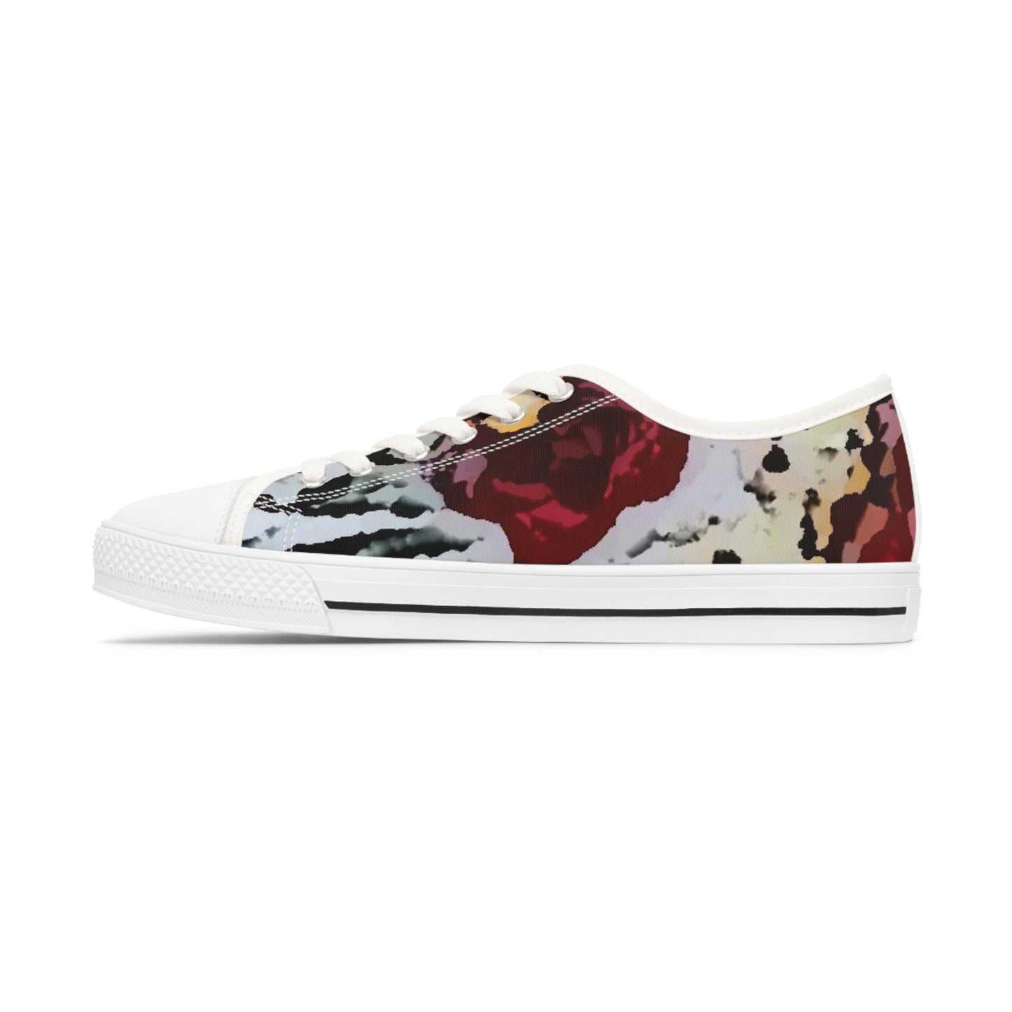 Women's Low Top Sneakers ... "A Friendly Flower" ... Pointsettia 'Pointing' ... Original Works ... (Supplied Photograph) ...