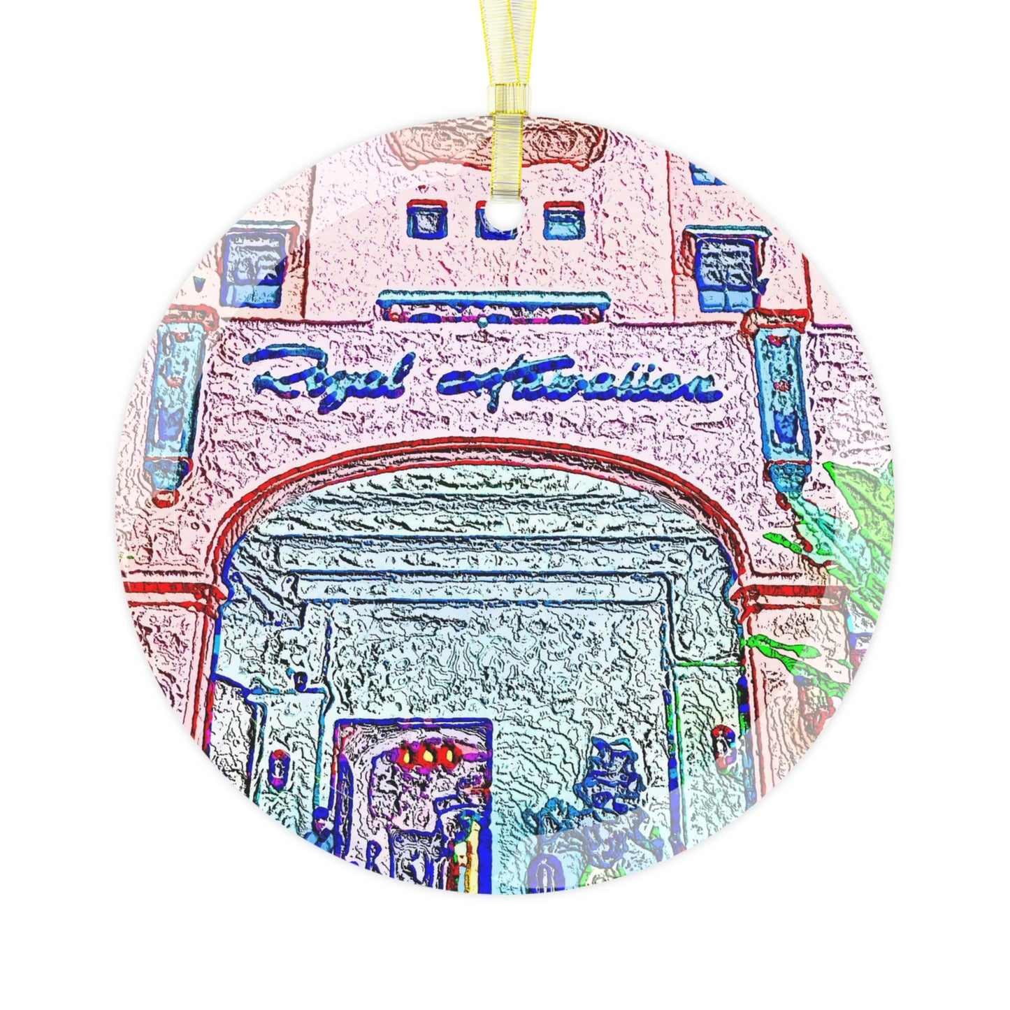Glass Ornament ... "La Grande Entree" At: 'The Pink Palace' ... The Royal Hawai'ian ... Honolulu, HI ... '27Oct2014' ... Original Works ...
