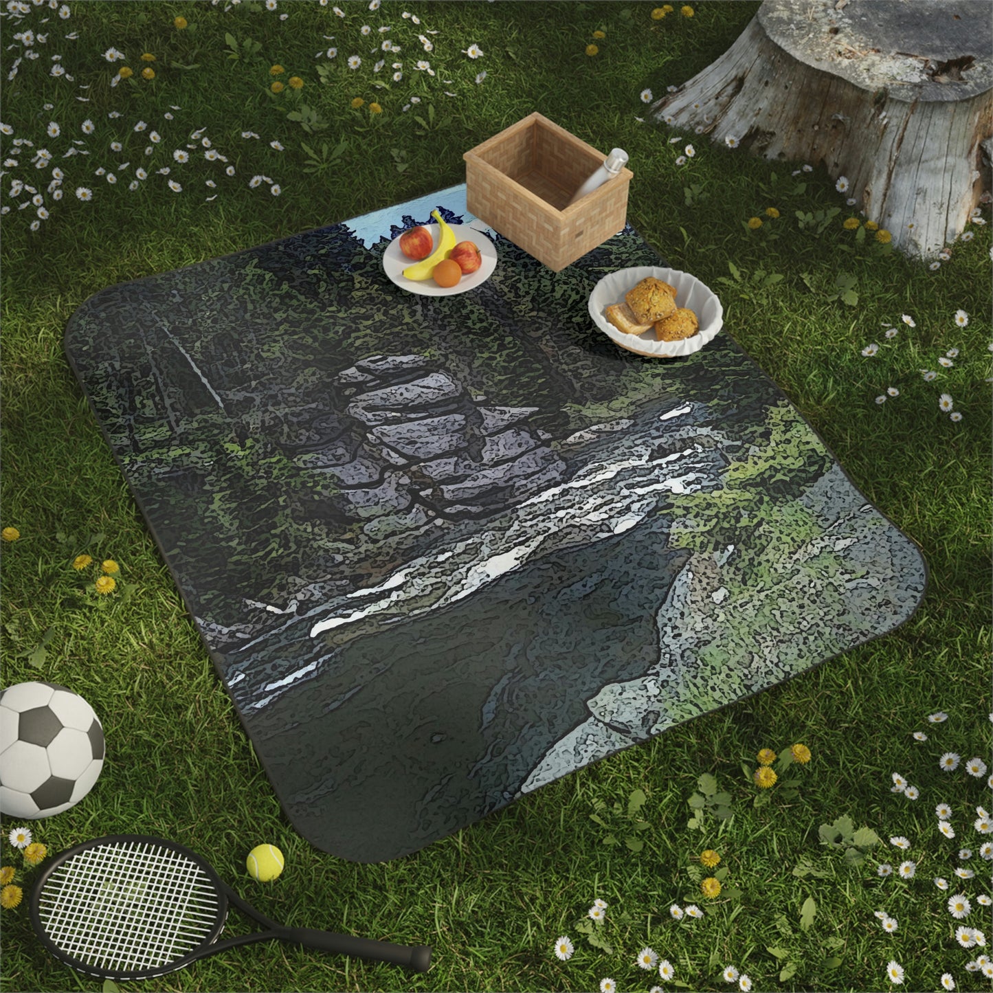 Picnic Blanket ..."I Am Innocent" ... Tricky-Dick Immortalized ... Nixon Rock: Along The River ... Central Idaho, Summer 2020 ... Original Works ...