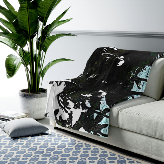 Velveteen Plush Blanket ... "A Beautiful Beach Amongst The Palms" ... The Outrigger Waikiki, Honolulu, Oahu ... Original Works ...