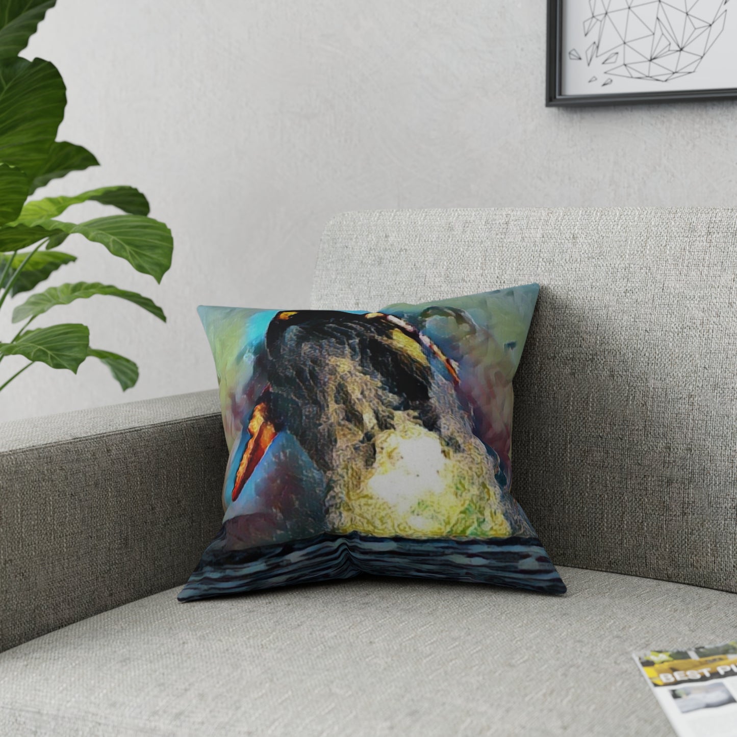 Broadcloth Pillow ... An Extraordinary Humpback Breach ... 'With Explosive Energy' ... Family Archives (KPH) ... Circa: 21st Century. Maui, HI ... Original Works ...