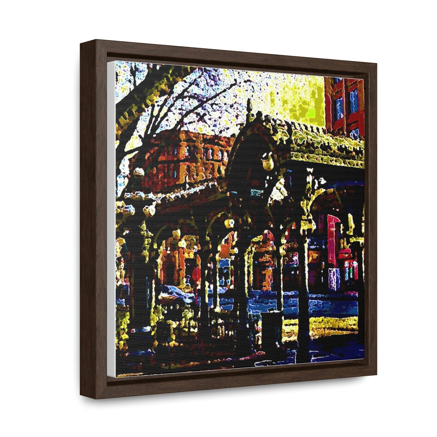 Gallery Canvas Wraps, Square Frame ... A Very Fine Place To Meet ... To Catch The Bus ... 'To Find A Friend' .. Just-To-Hangout ... Dr FJHolt Base Photo ... Original Works ...