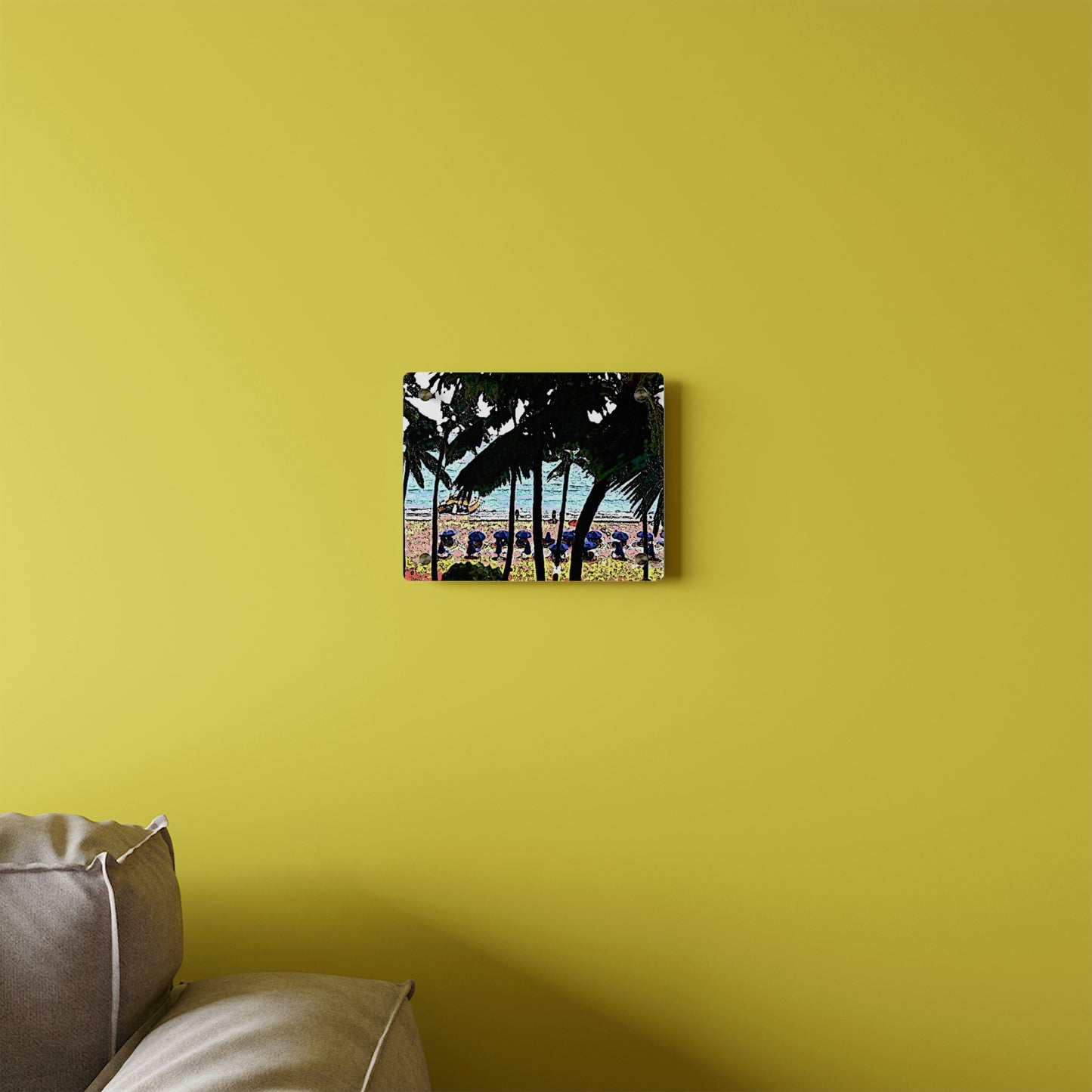 Acrylic Wall Art Panels ... "A Beautiful Beach Amongst The Palms" ... The Outrigger Waikiki, Honolulu, Oahu ... Original Works ...