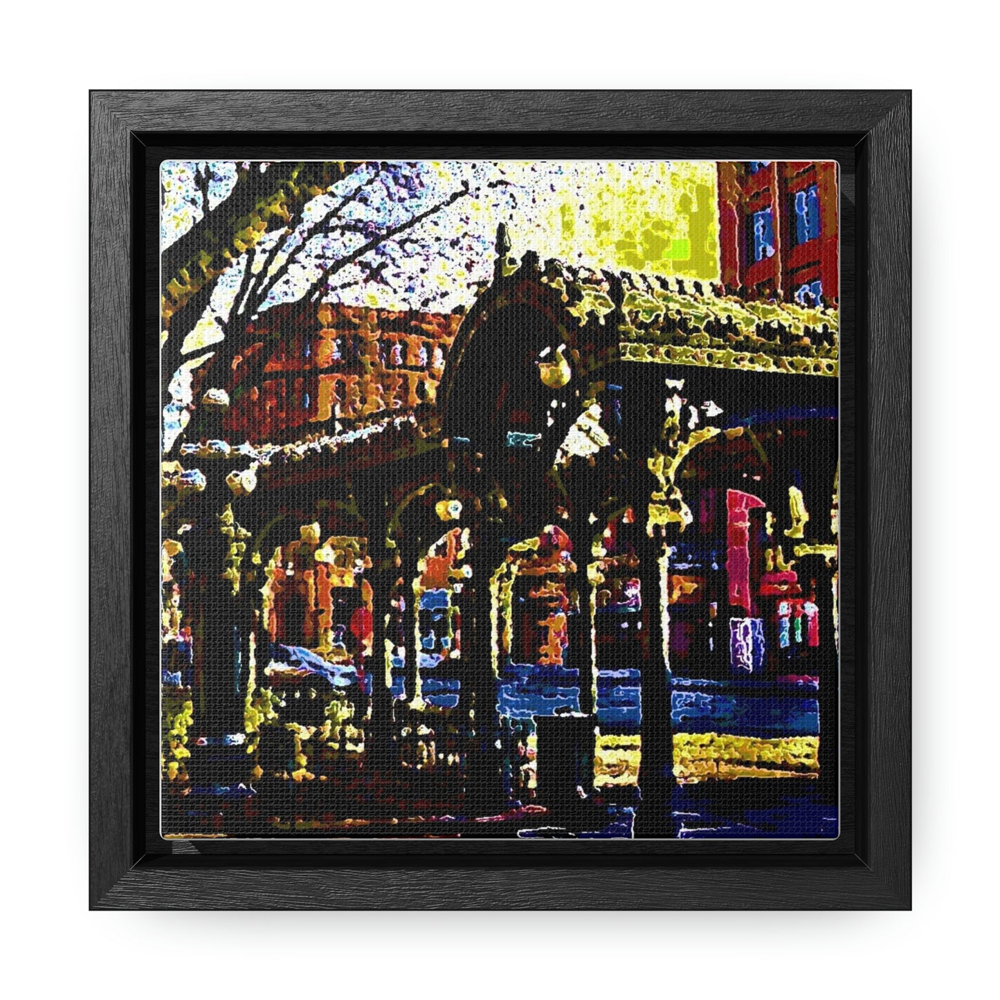 Gallery Canvas Wraps, Square Frame ... A Very Fine Place To Meet ... To Catch The Bus ... 'To Find A Friend' .. Just-To-Hangout ... Dr FJHolt Base Photo ... Original Works ...