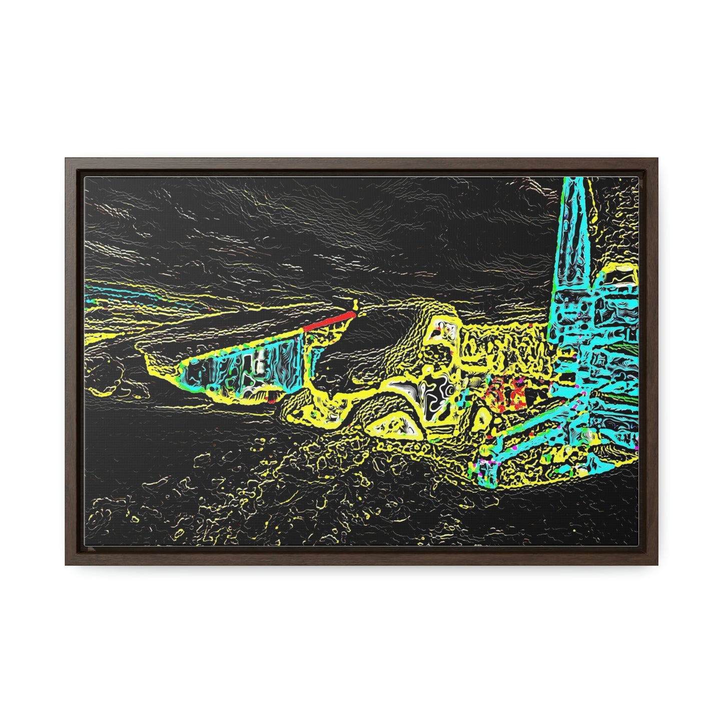 Gallery Canvas Wraps, Horizontal Frame ... "Snow Vehicle In Snow Storm At-Rest" ... Circa 12Mar23 ... Central Idaho ... 18-Hours Rendering Time: Original Works ...